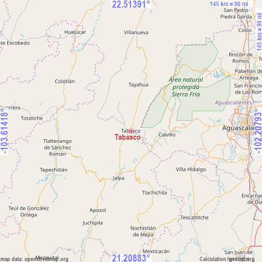 Tabasco on map