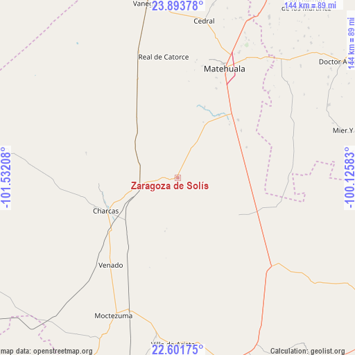 Zaragoza de Solís on map