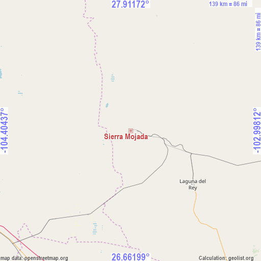 Sierra Mojada on map