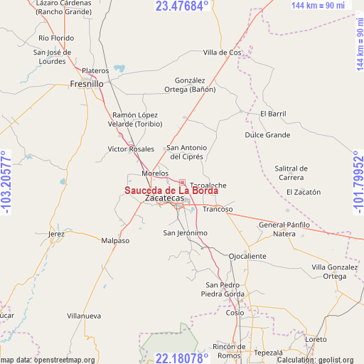 Sauceda de La Borda on map