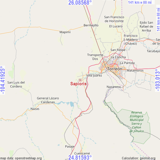 Sapioris on map
