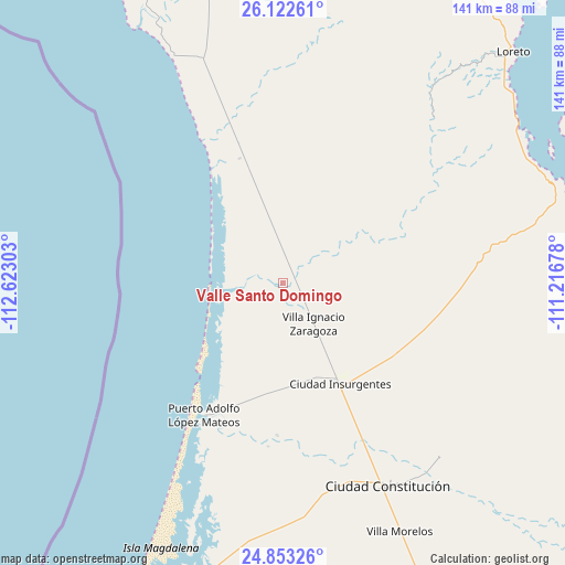 Valle Santo Domingo on map