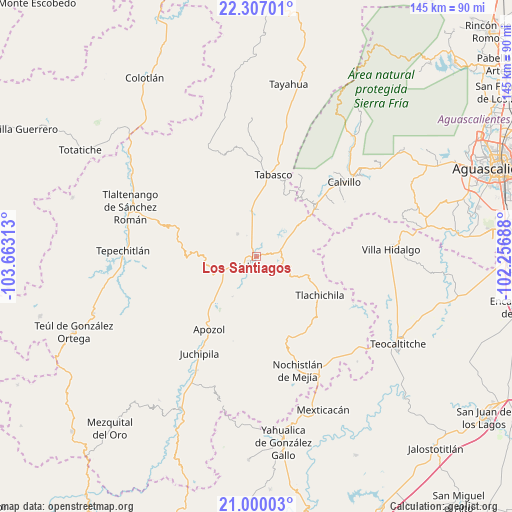 Los Santiagos on map
