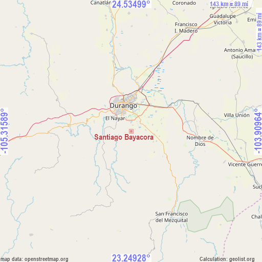 Santiago Bayacora on map