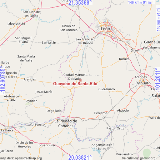 Guayabo de Santa Rita on map