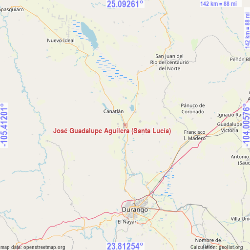 José Guadalupe Aguilera (Santa Lucía) on map