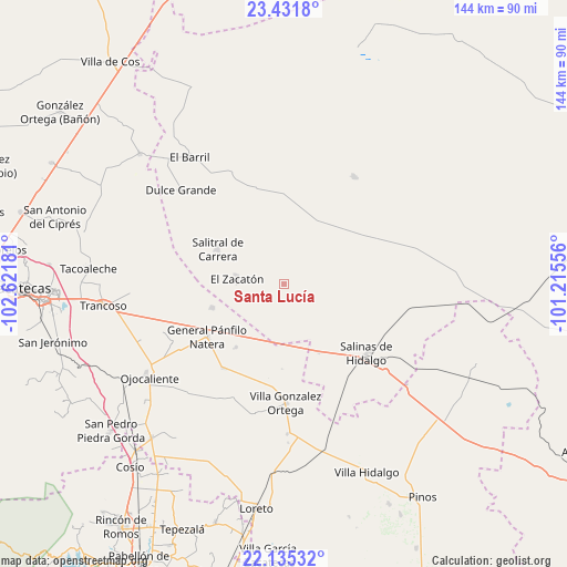 Santa Lucía on map