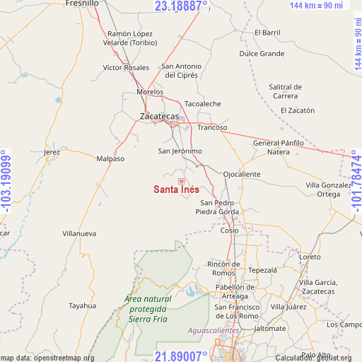 Santa Inés on map