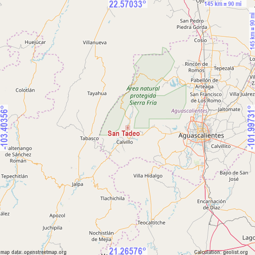 San Tadeo on map