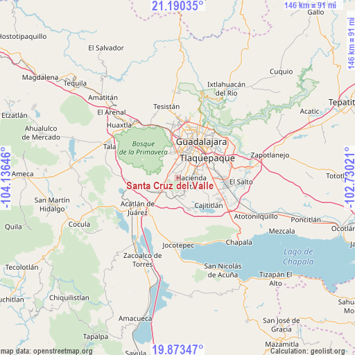 Santa Cruz del Valle on map