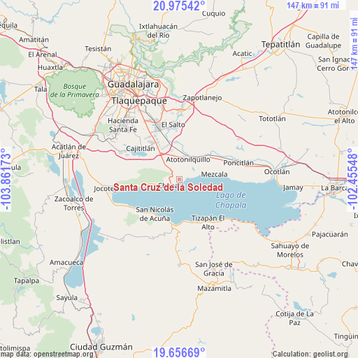 Santa Cruz de la Soledad on map
