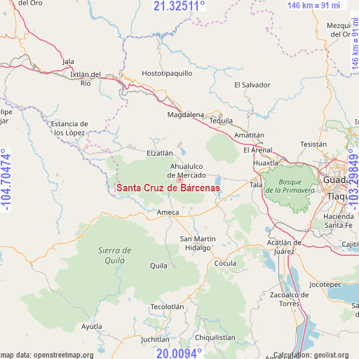 Santa Cruz de Bárcenas on map