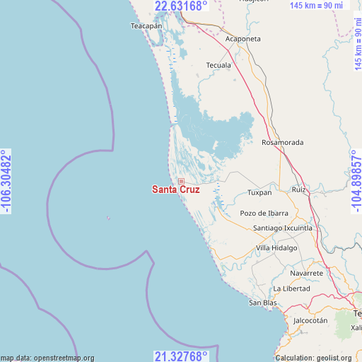 Santa Cruz on map