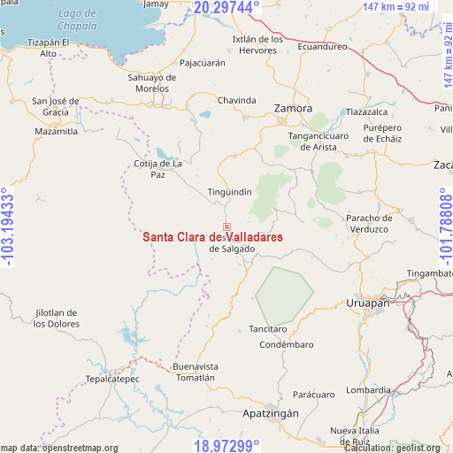 Santa Clara de Valladares on map