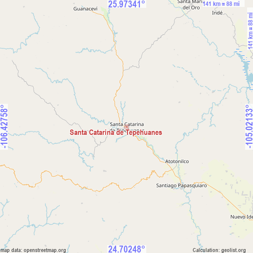 Santa Catarina de Tepehuanes on map