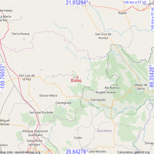 Xichú on map