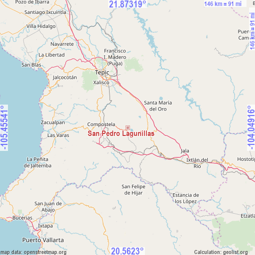 San Pedro Lagunillas on map