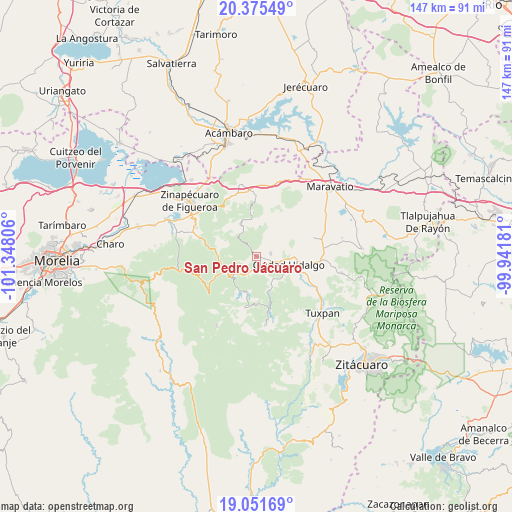 San Pedro Jácuaro on map