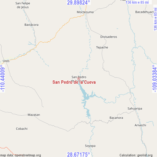 San Pedro de la Cueva on map
