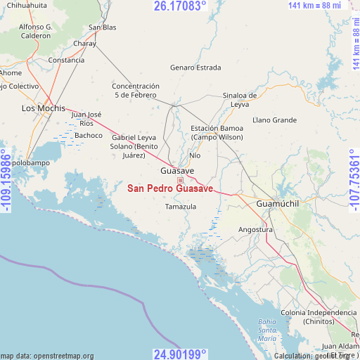 San Pedro Guasave on map