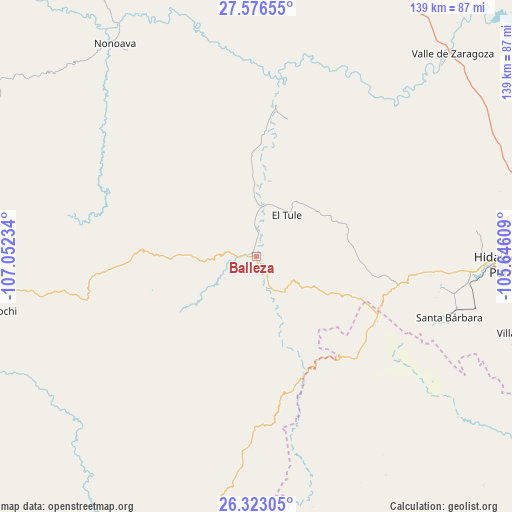 Balleza on map
