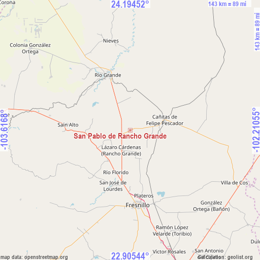 San Pablo de Rancho Grande on map