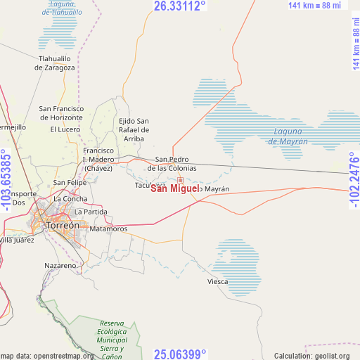 San Miguel on map