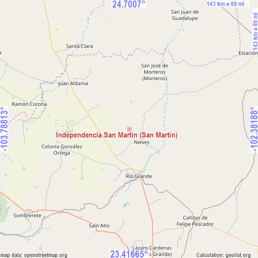 Independencia San Martín (San Martín) on map
