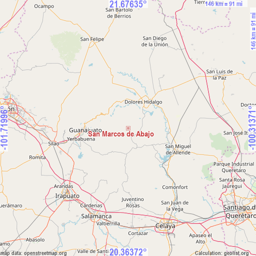 San Marcos de Abajo on map