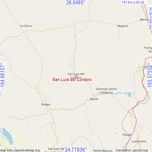 San Luis del Cordero on map