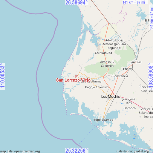 San Lorenzo Viejo on map
