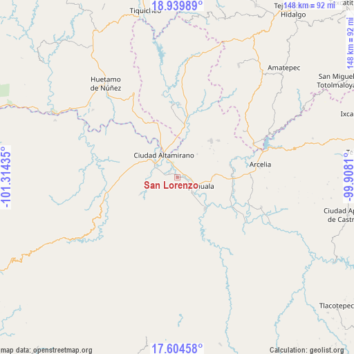 San Lorenzo on map