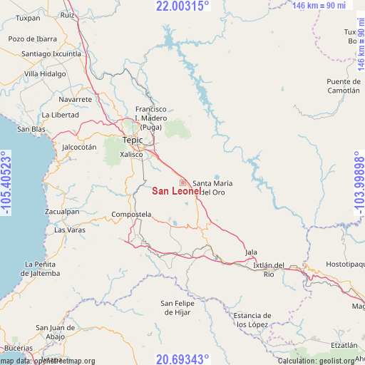 San Leonel on map