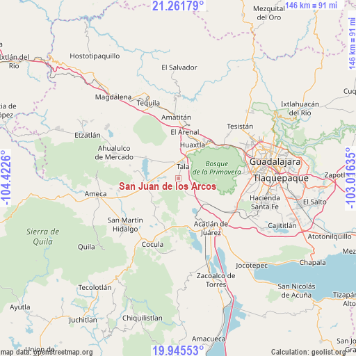San Juan de los Arcos on map