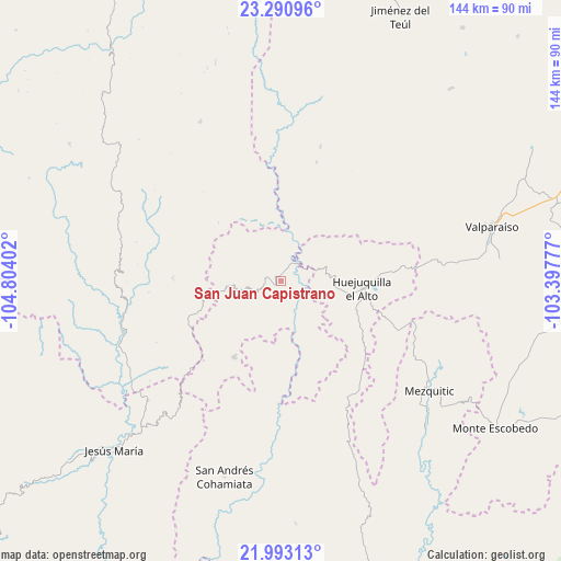 San Juan Capistrano on map