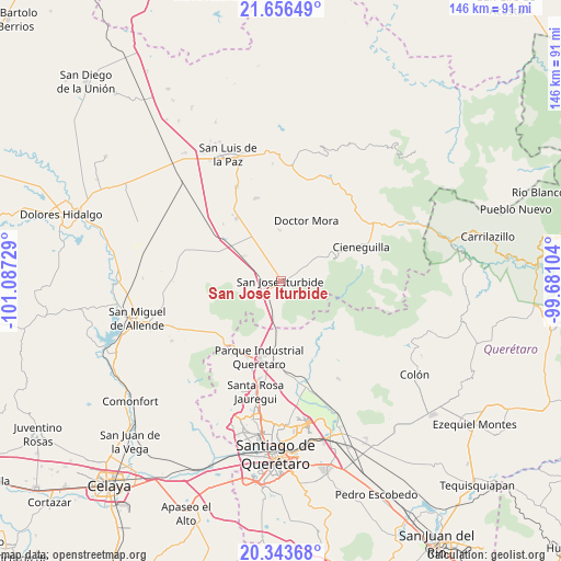 San José Iturbide on map