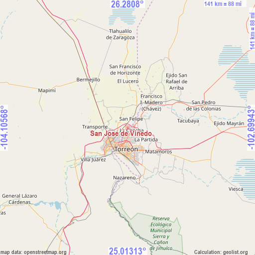 San José de Viñedo on map