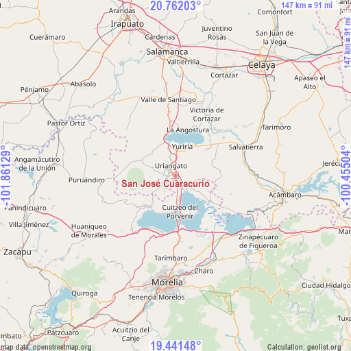 San José Cuaracurio on map