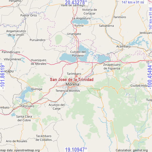 San José de la Trinidad on map