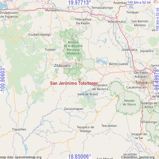 San Jerónimo Totoltepec on map