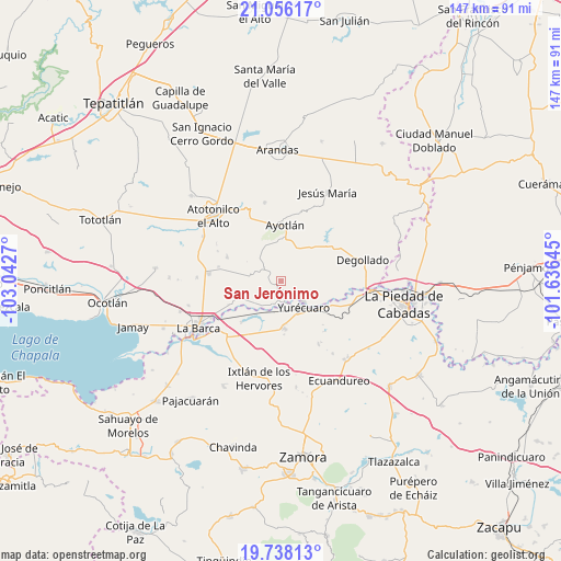 San Jerónimo on map