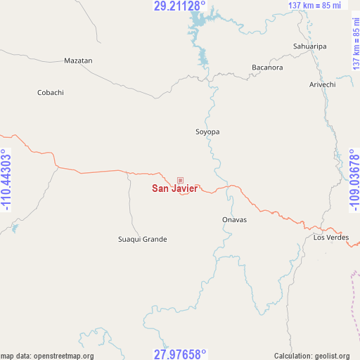 San Javier on map