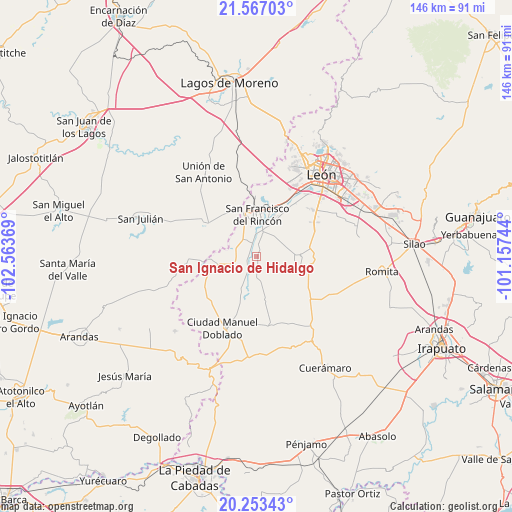 San Ignacio de Hidalgo on map