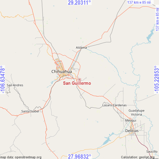 San Guillermo on map