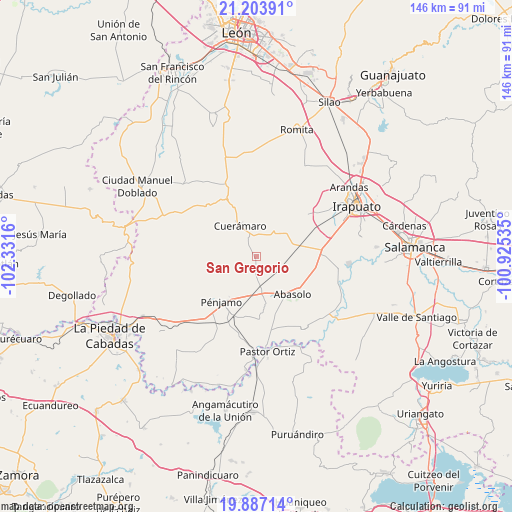 San Gregorio on map