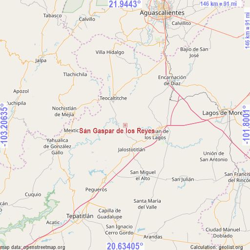San Gaspar de los Reyes on map