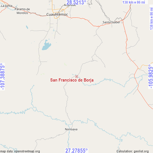 San Francisco de Borja on map