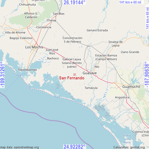 San Fernando on map