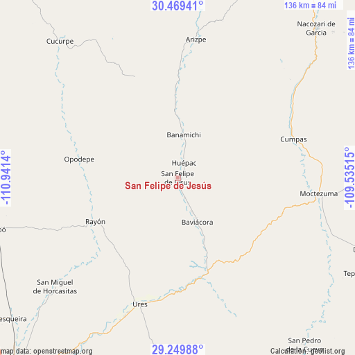 San Felipe de Jesús on map