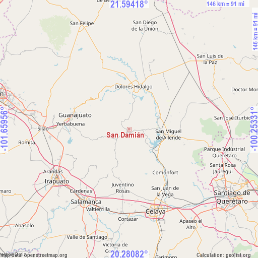 San Damián on map